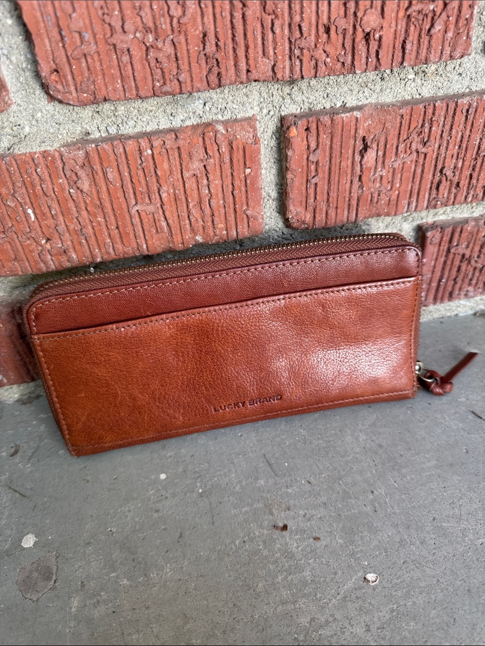 Lucky Brand Zip Around Leather Wallet
